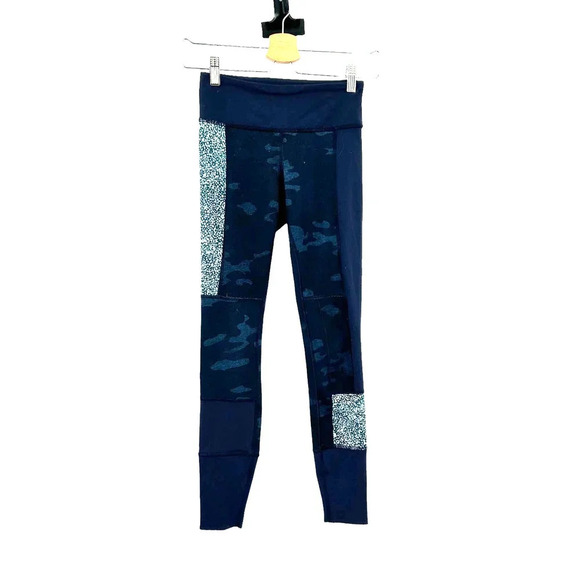 Lululemon Wunder Under Leggings Sashiko Inkwell Camo Patchwork Print Blue Size 2 - Picture 1 of 6